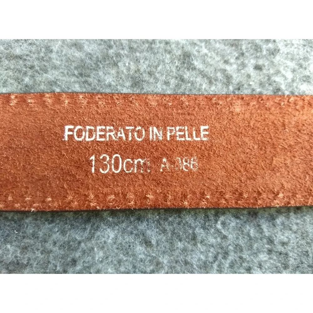 Braided‎ Brown Leather Belt Silver Tone Buckle Federato in Pelle Mens 51